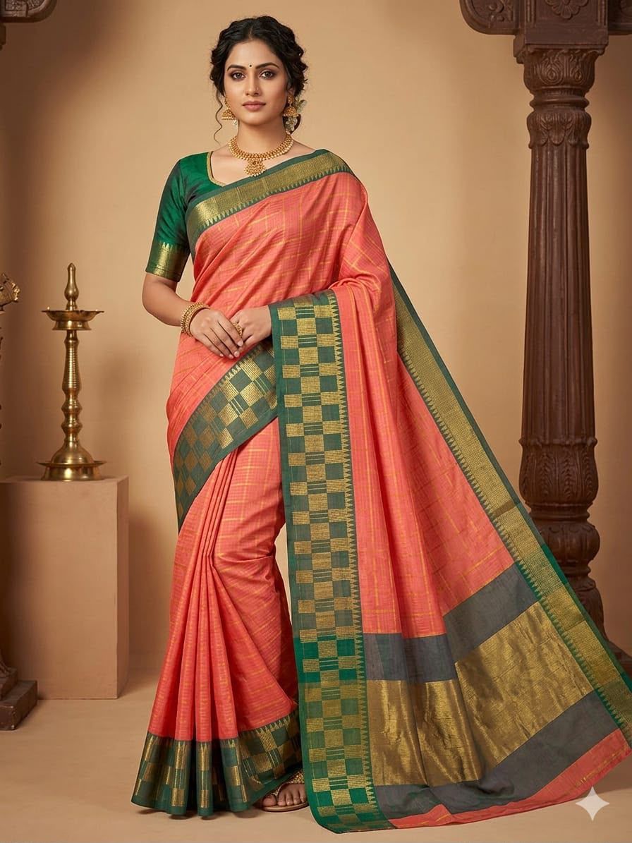 Maroon Kanjivaram Silk Saree with Traditional Elephant Zari Border